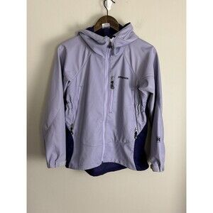 PATAGONIA Womens Purple Softshell Hoodie Jacket Size XS Logo Outdoors Regulator